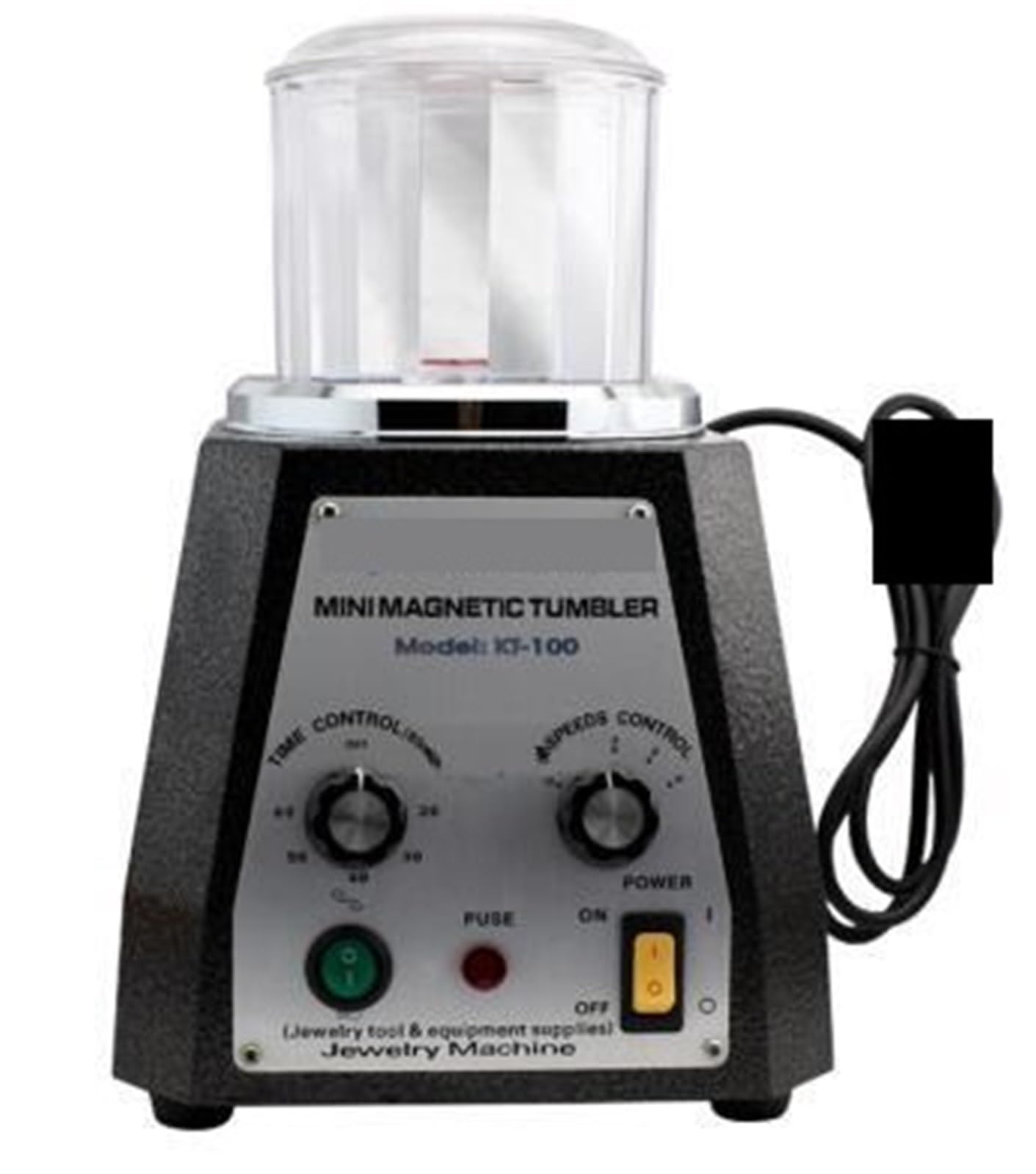JVDDI Mini Magnetic Tumbler Magnetic Polishing Machine Diamond Polishing Tumbler Gemstone Polisher KT-100