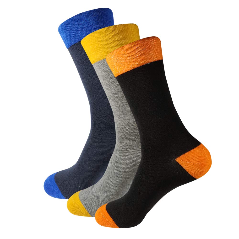 Obssez Men's Calf‑Length Pure Combed Cotton Socks – 3 Pack (Black), Shoe Size 6–10 – Soft, Breathable & Sweat‑Absorbent