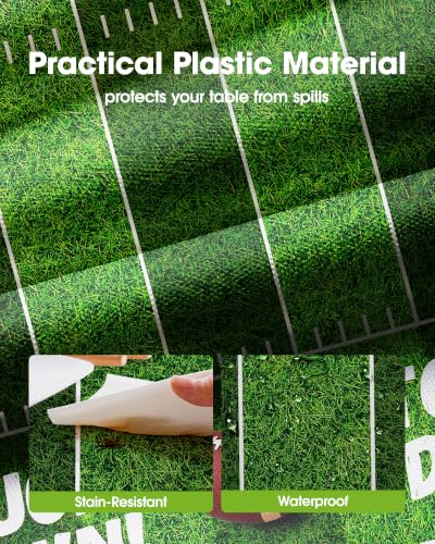 Image of Pureegg 20 Pack Football Plastic Table Cloth Disposable 54x108 Inch