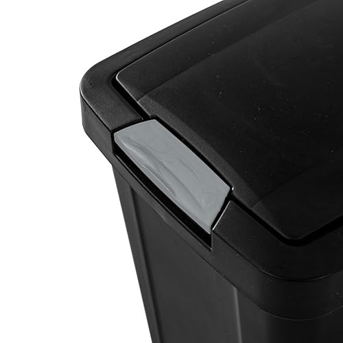 Miniatura 9 de Sterilite Cubo de basura TouchTop de 7.5 galones con tapa que se abre con el tacto, oculta la basura en la cocina, baño, vestíbulo u oficina, negro,