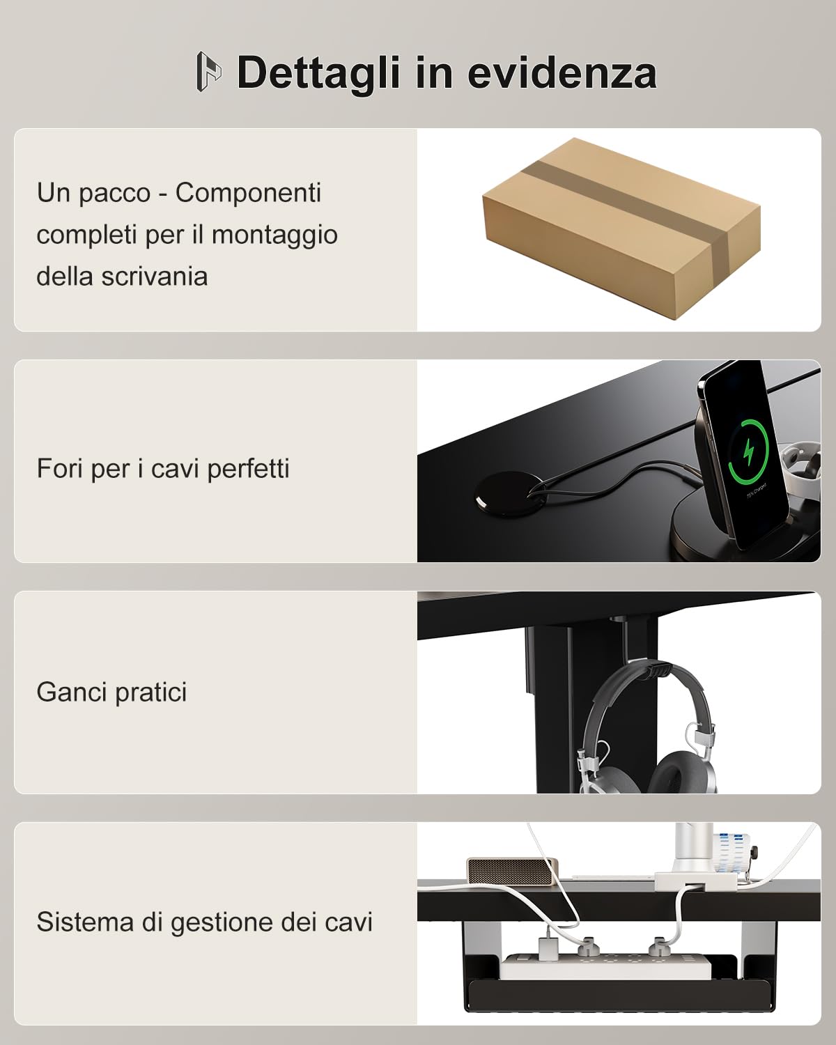 Homall Scrivania elettrica regolabile in altezza, 160 x 80 cm, due supporti telescopici estendibili, con piano diviso in quattro parti, scrivania per computer con funzione memoria