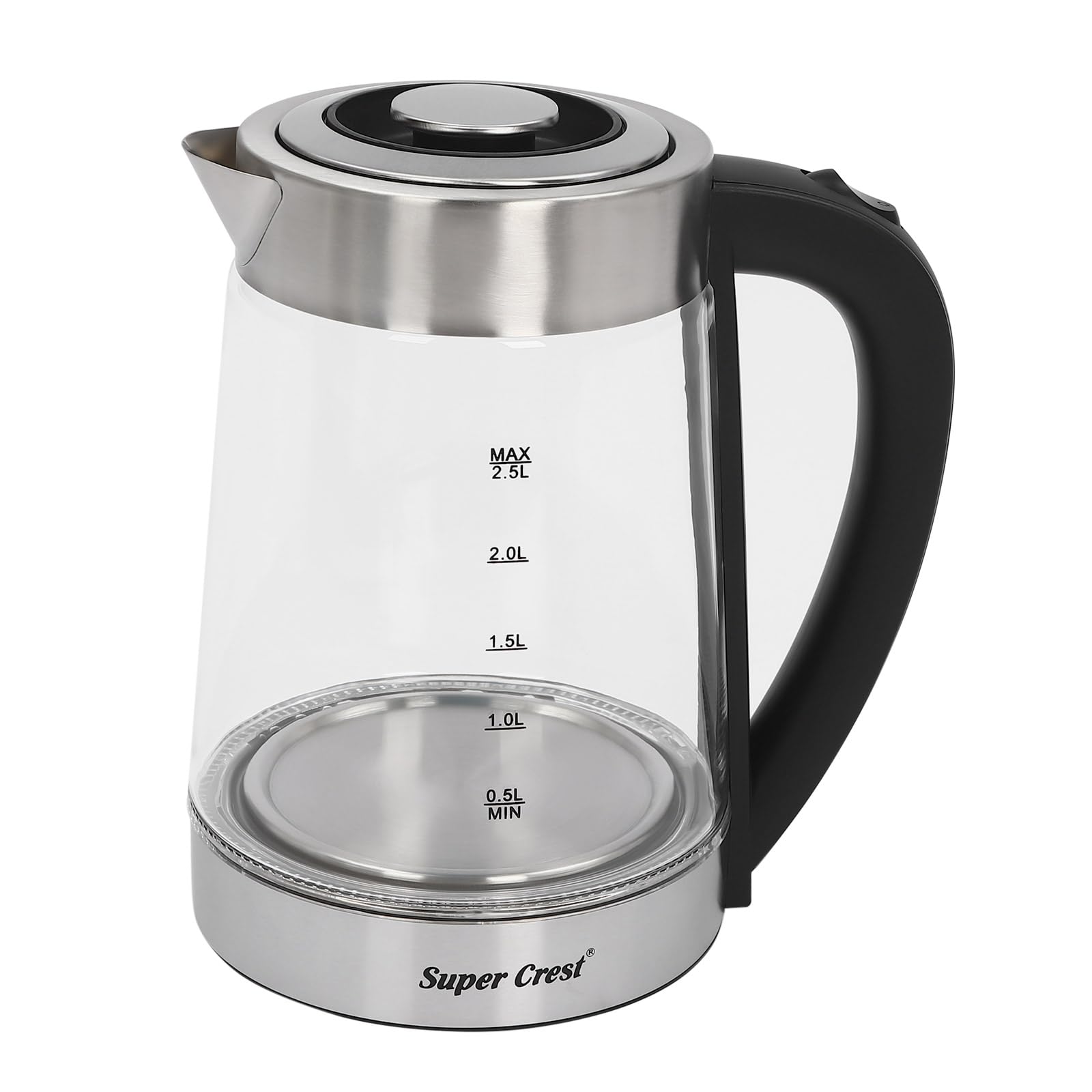 Hervidor de agua eléctrico, 2,5 L, doble foco, hervidor de agua eléctrico con 5 ajustes de temperatura y pantalla LCD, 1800 W, tetera con base de control táctil