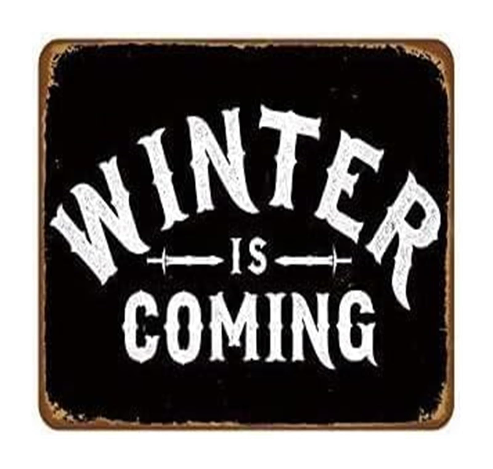 PKNVKZIDK Vintage Winter Metal Sign Retro Wall-Art for Bar Decor in Tavern Pub Cafe or Man Cave 8 X 12 in