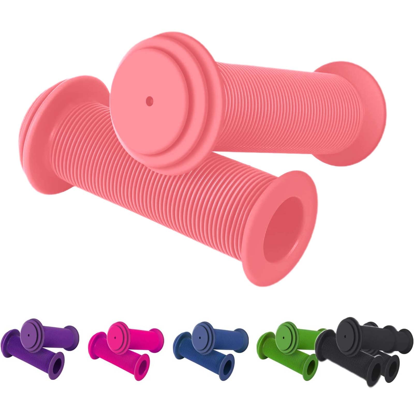 Non-Slip Bicycle Handle Grips Children's Bike Handlebars Scooter Handle Grips Rubber Handle Cover Universal Kids Bike Grips for Kids Boys Girls,kids handlebar grips,pink handlebar grips