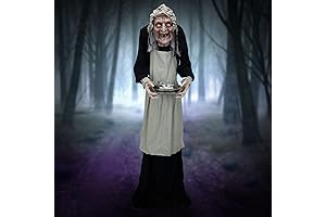 Holidayana Halloween Animatronics Spooky Old Lady with Candy Dish