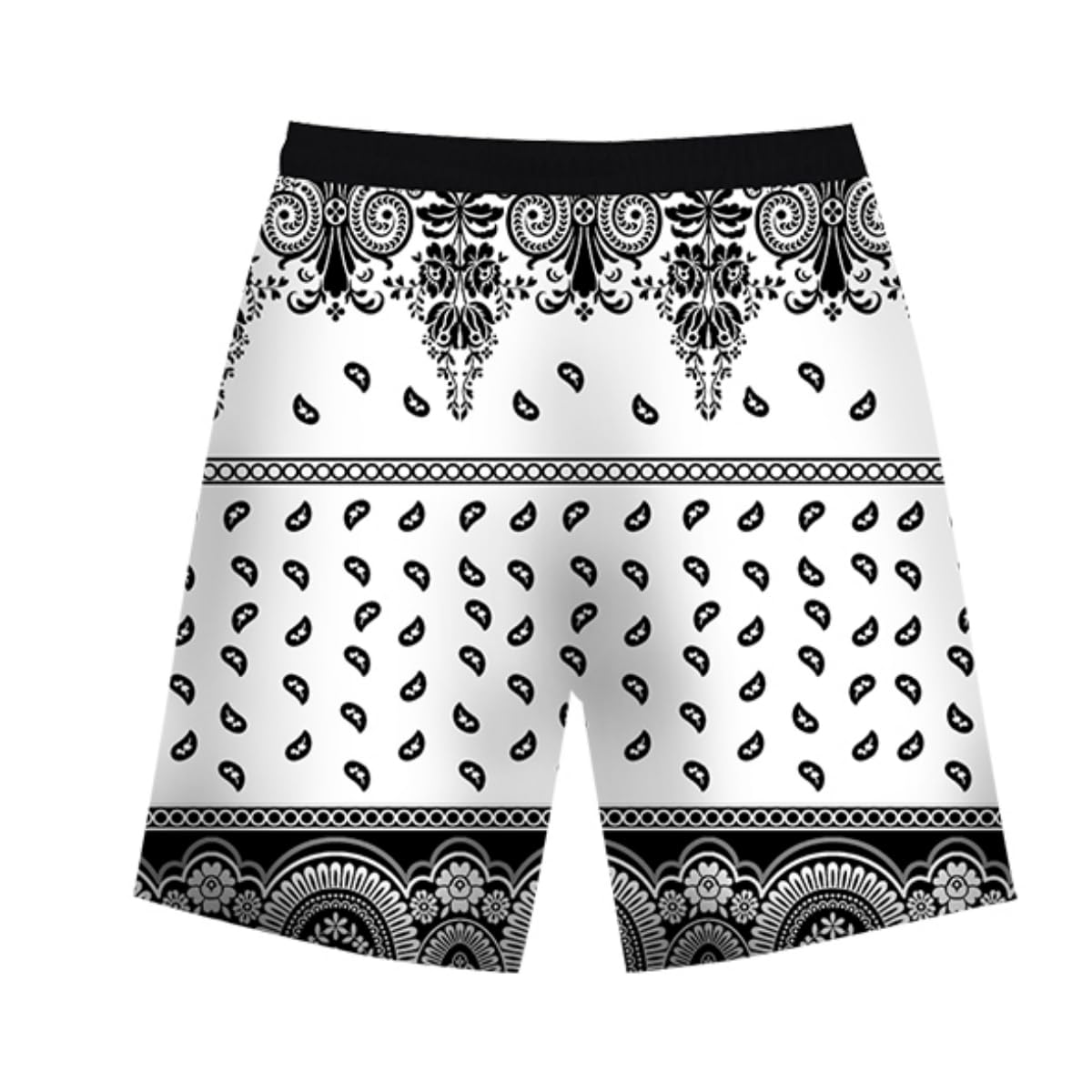 sexyliliforu Men's Running Athletic Shorts for Men Women Blue Bandana Print Shorts Black Red Hawaiian Summer Beach Shorts(White Hawaiian Shorts,5XL)