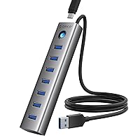 ORICO Hub USB 3.0, Hub USB 5Gbps in Alluminio 7 Porte
