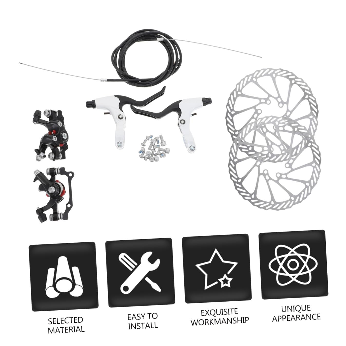 ibasenice Pastiglie Freno Disco per Bici da Strada e Mountain Bike, Design a Foro Cavo e Struttura Multisparone, Set 1 Nero