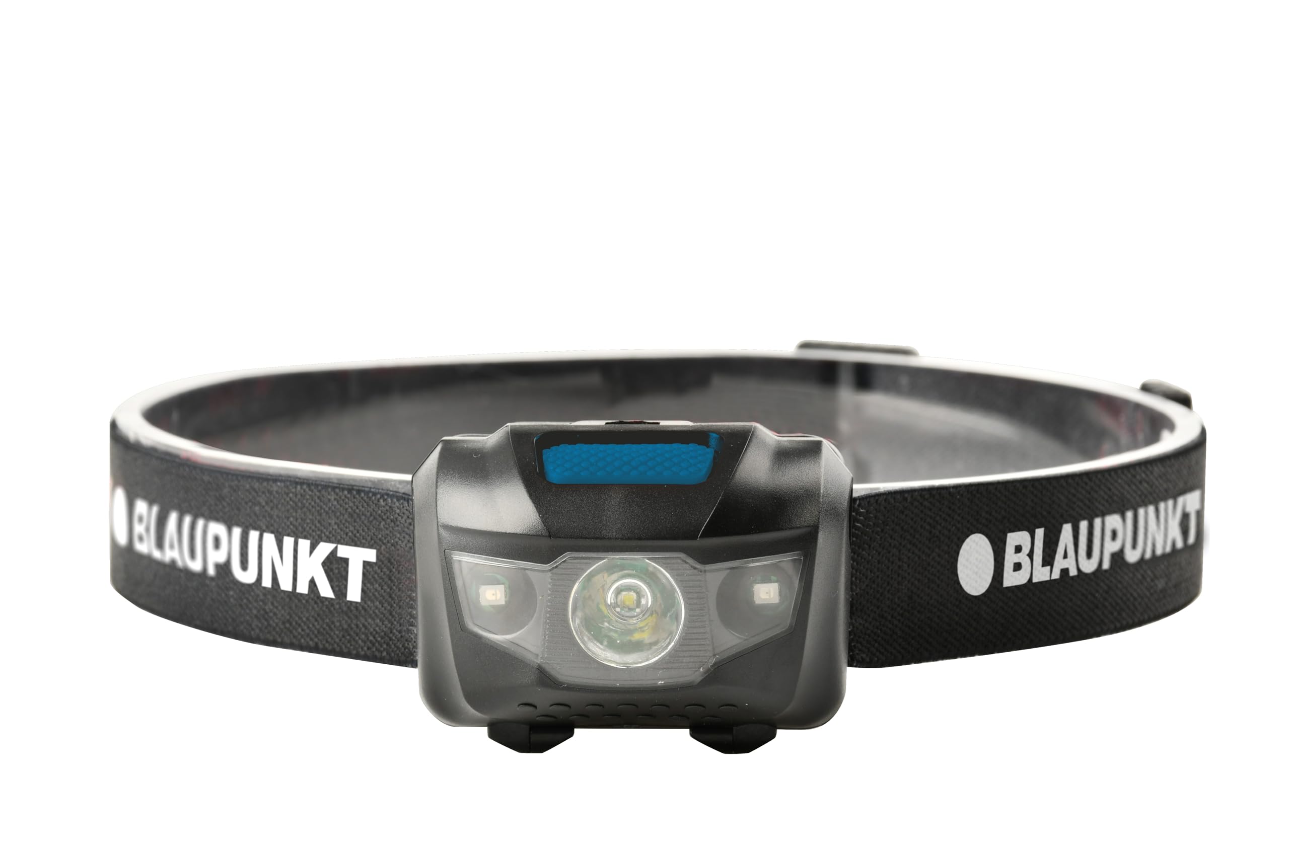 Blaupunkt LED Headlamp - 100 Lumens Hands-Free Torch, 5 Modes with Red Light, IPX4 Water Resistant, Lightweight 66g, 20h Runtime. Running, Camping, DIY & Emergency (3X AAA - No Batteries) - 2 Pack