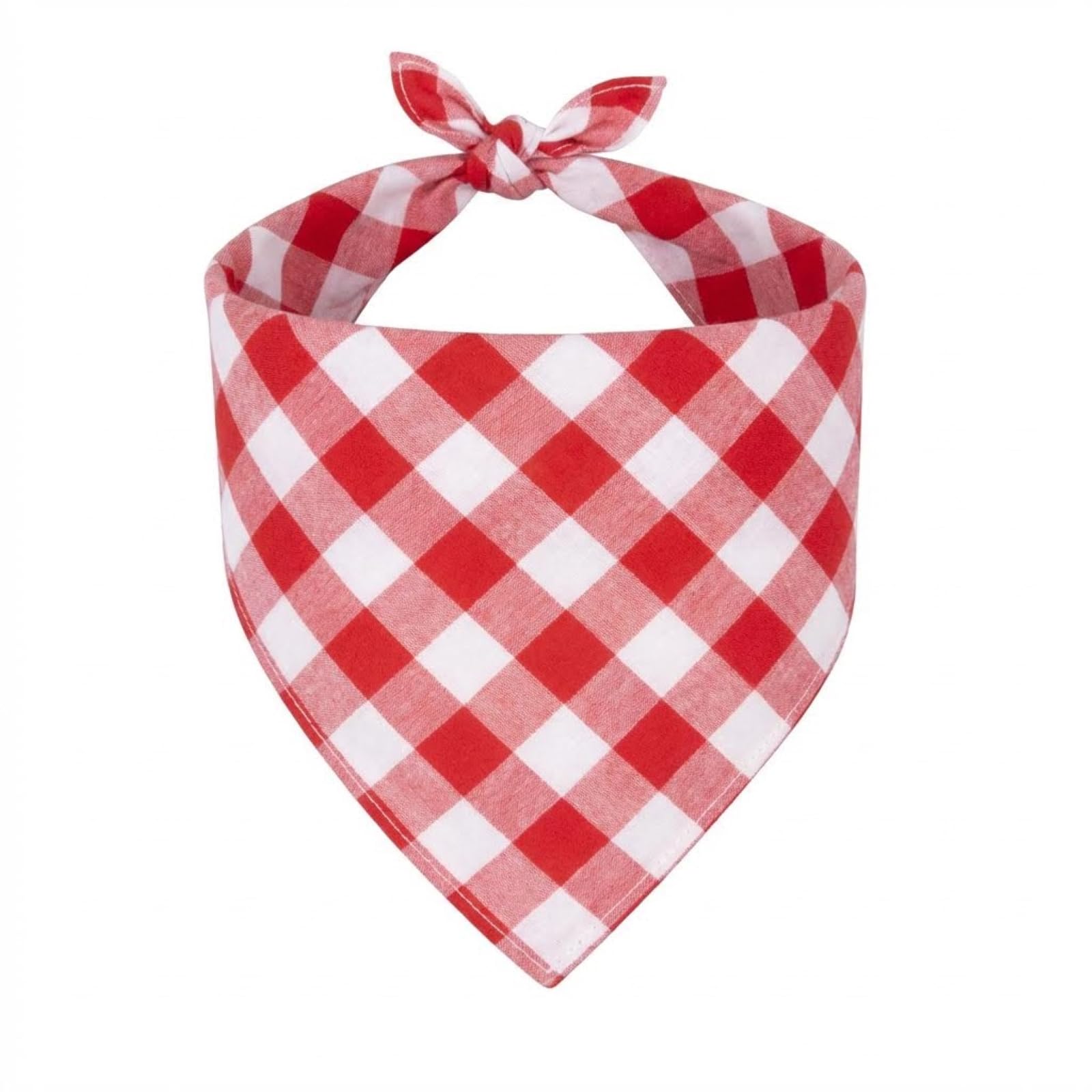 Dog Bandanas 1 Pack; Cotton Linen Red Bandana Checkered for Large Dogs; Soft Breathable Dog Accessories; Holiday Dog Apparel & Accessories