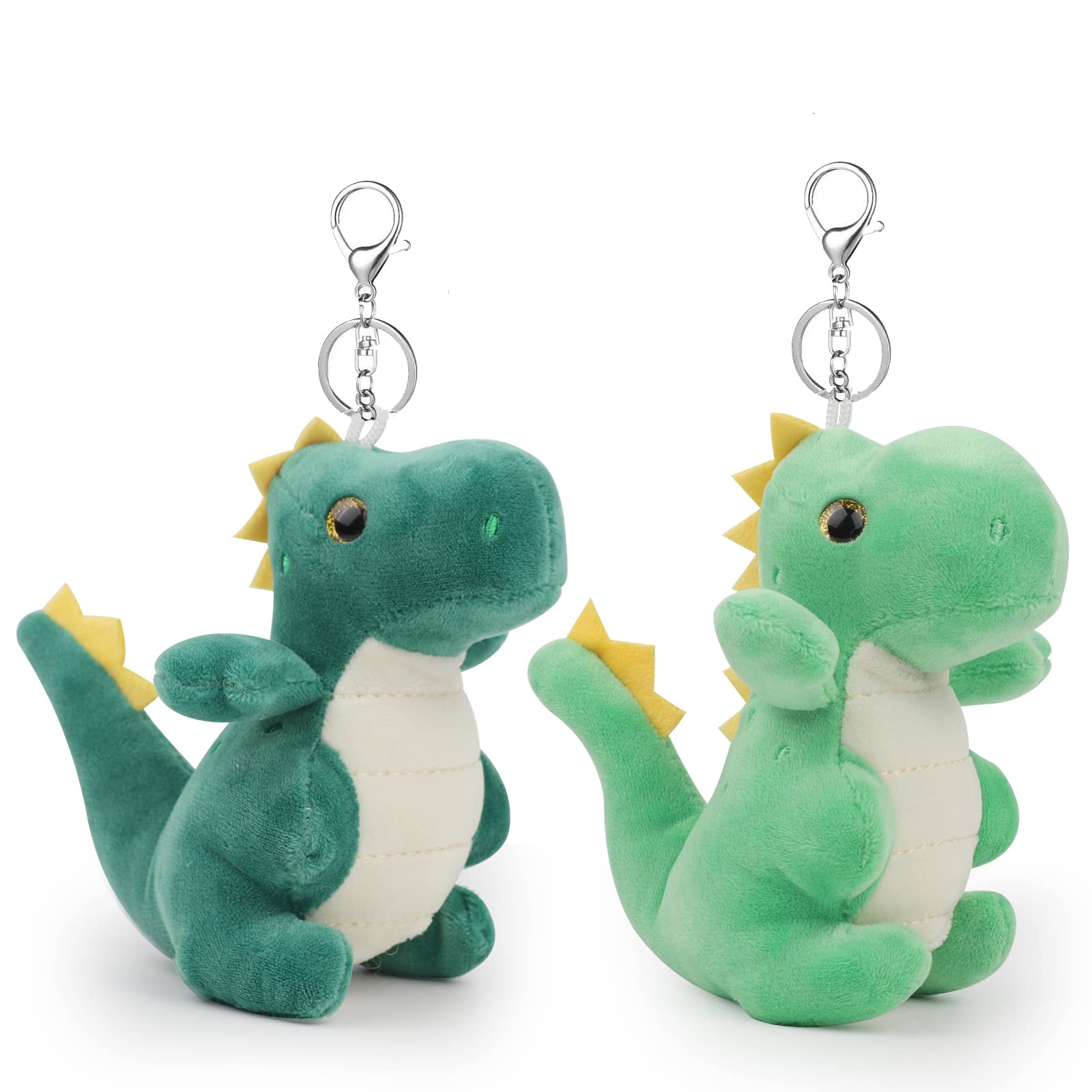 Anboor 2 Pack Small Stuffed Animals—4.8 Inch Dinosaurs Stuffed Animals Plushed Toy Plush Keychain for Easter Decorations Party Favors Kindergarten Claw Machine Filler Dino Stuffers Gift