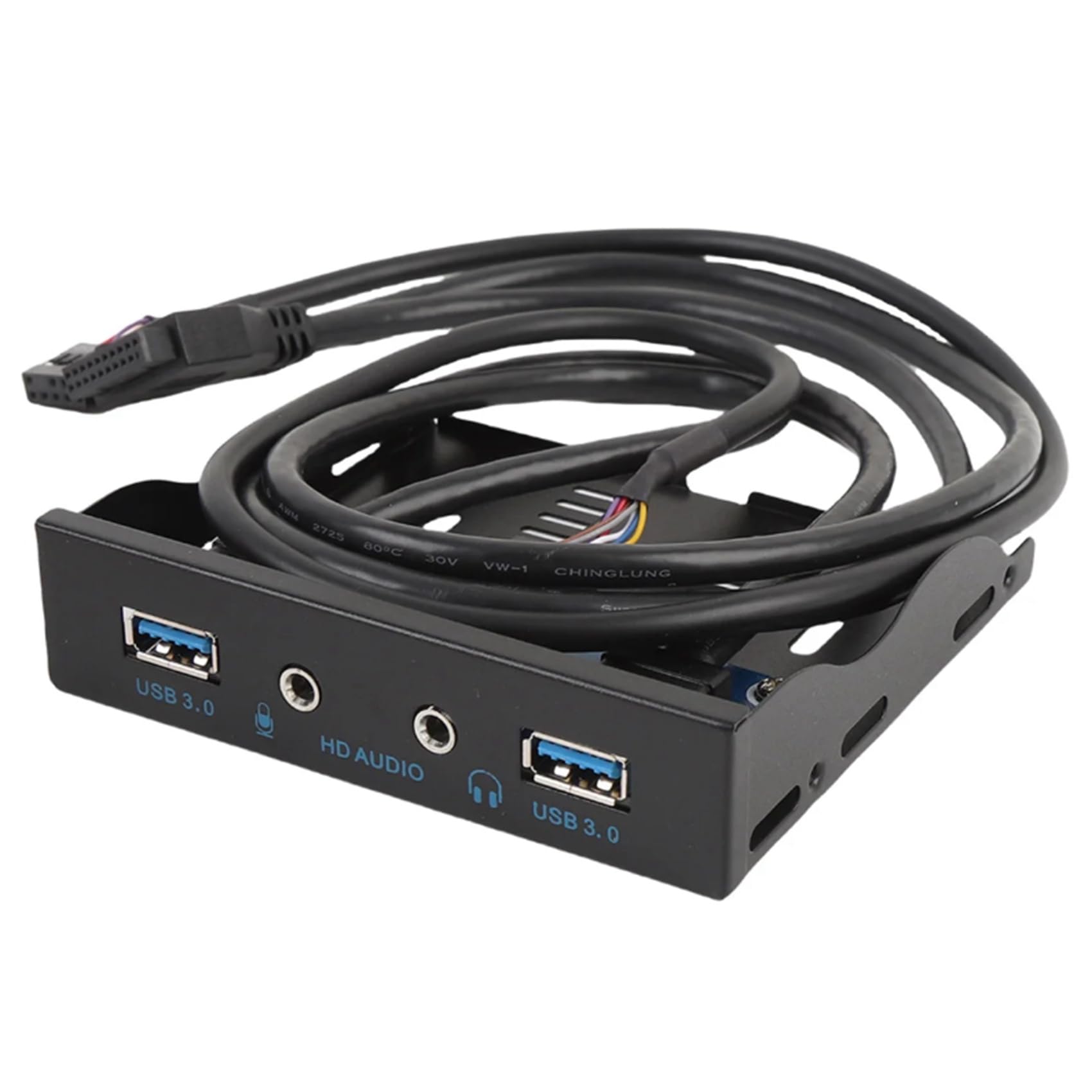 Asyduey 3,5 "da 20pin A 2 USB 3.0 Hub Porta HD Audio PC Floppy Floppy Front Pann