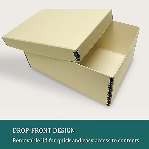 Miniatura 6 de Golden State Art, Cajas de almacenamiento para fotos de archivo, caja de conservación de tarjetas sin ácidos con tapa extraíble, para almacenar