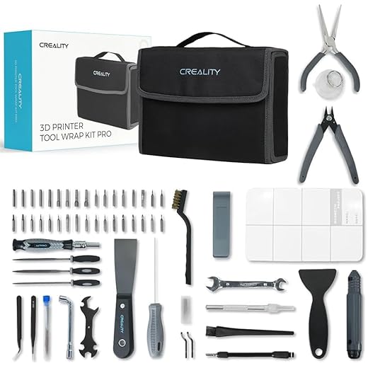 Creality Kit de herramientas para impresora 3D Pro 74 piezas, kit de herramientas para impresora 3D, kit de limpieza de boquillas, terminación, desbarbado, herramientas de extracción, agujas de