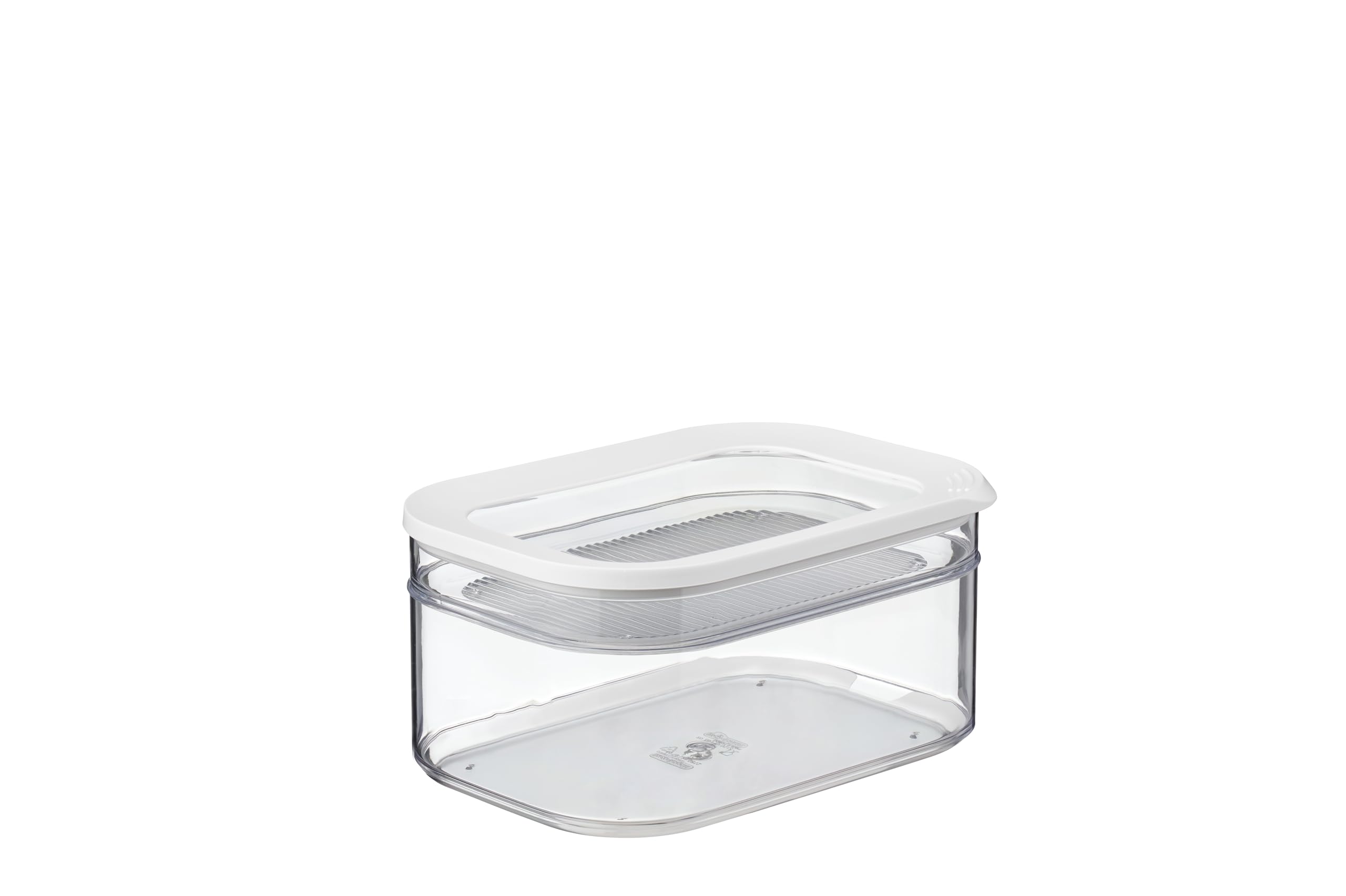 Mepal White Fridge Box 2 Pcs Modula Fridge Storage Box With Lid, Suitable For Storing Meat Products And Cheese Kitchen Storage & Fridge Organizer 550 + 2000 Ml,