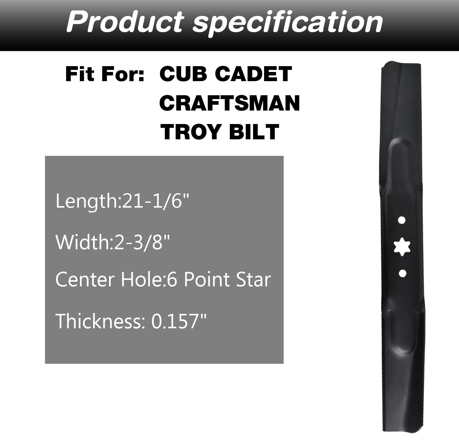 942-04308 - Cuchillas de alta elevación para cortacésped Troy Bilt Pony Bronco Mustang Zero Turn Cub Cade XT1 RZT42, repuesto para 942-04308 942-04308A 742-04308 742-04312 942-04312