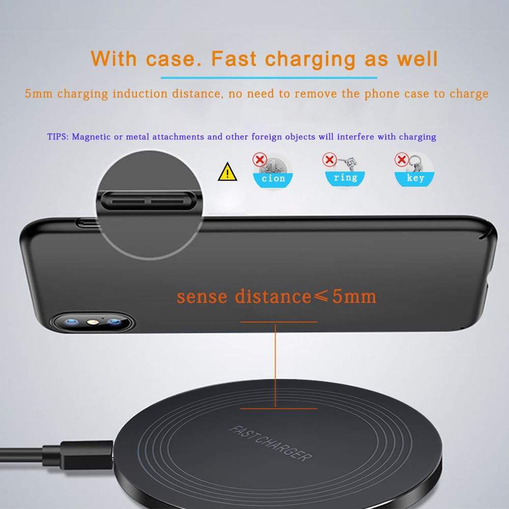 Caricatore Wireless Charger, 20W Max Caricatore Senza Fili Portatile Rapida Caricabatterie Wireless per Apple iPhone 16/15/14/13/12/11/SE/X/8, Caricatore per Samsung Galaxy S23 S22 S21, Pixel, Huawei