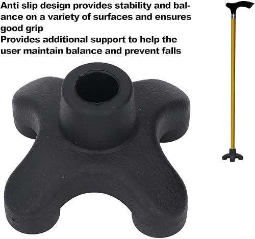 Miniatura 4 de Pongnas Quad Cane Tips for Stability 4 Prong Self Standing Cane Tip with Non Slip Rubber Base for Canes with 19mm Threaded Shaft Heavy Duty ABS