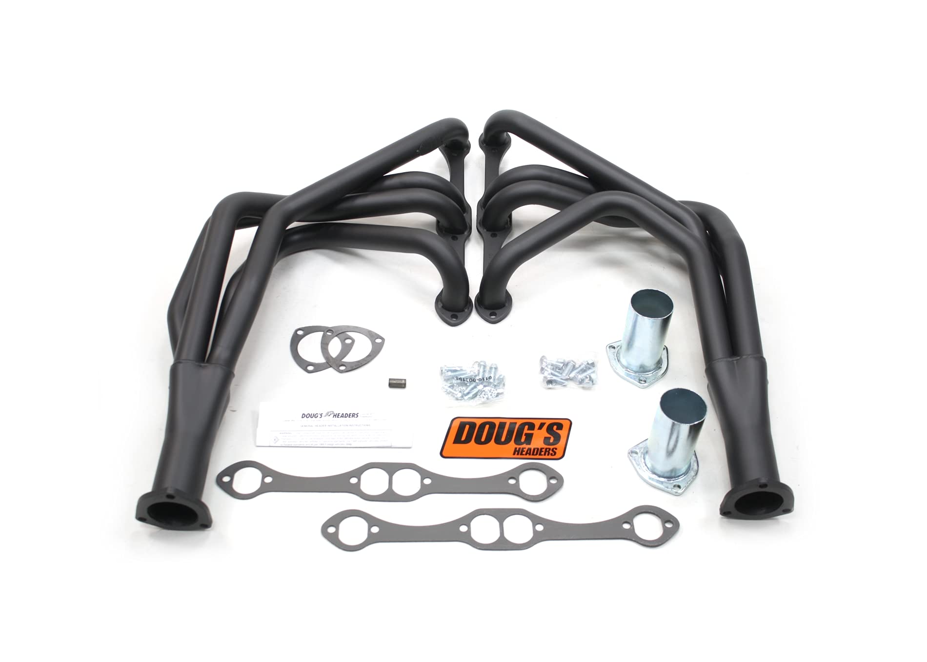 Doug's Headers(D315-B) 1-5/8" 4-Tube Black Coating Hi-Temperature Full Length Exhaust Header for Chevrolet Corvette Small Block Engine