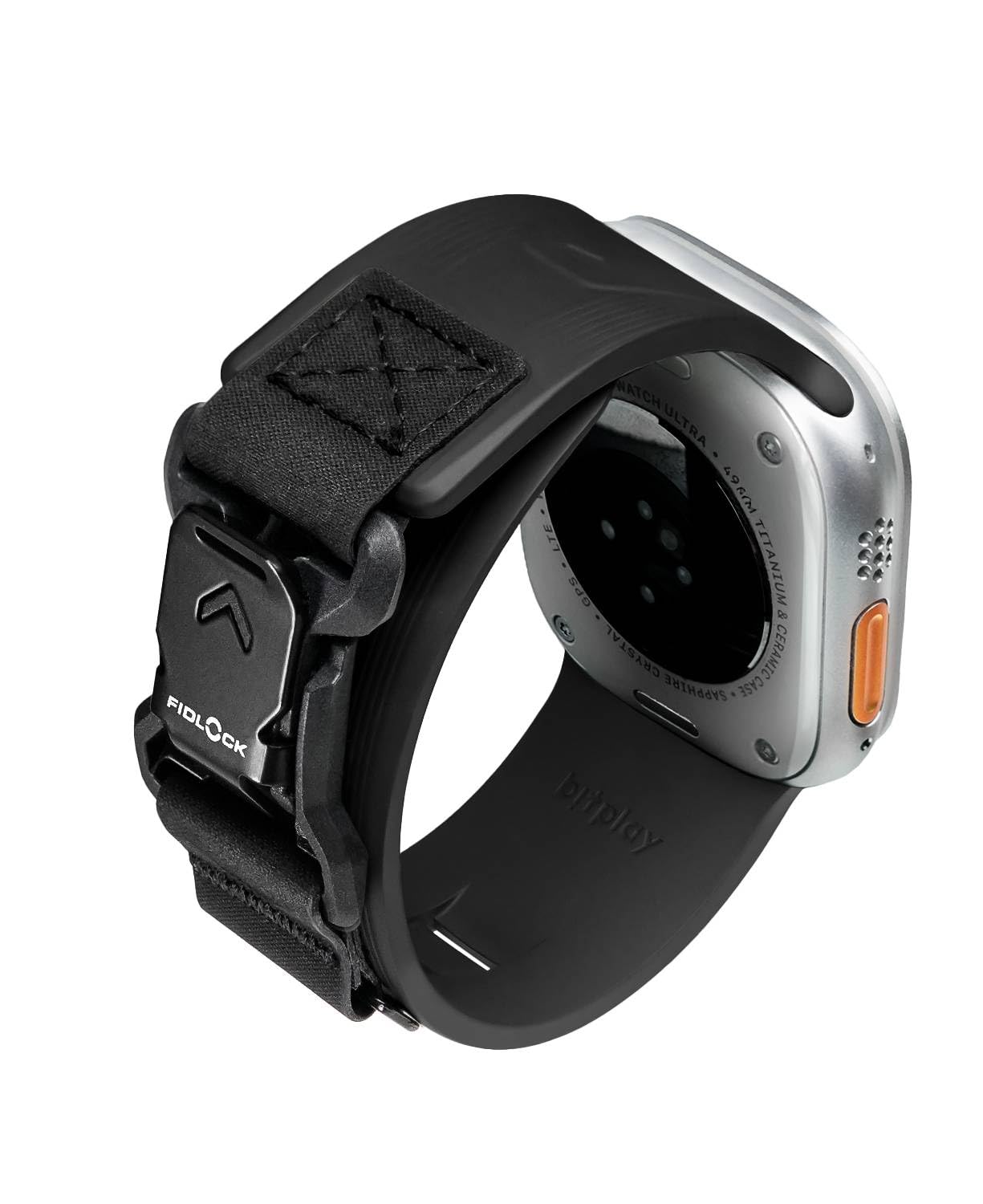 Photo 1 of bitplay Waterproof FKM Rubber Apple Watch Band with Fidlock Quick Release Magnetic Buckle, Fluororubber Strap for iWatch Ultra 2/ Ultra/Series 9-4/SE/49mm/45mm/44mm, Black