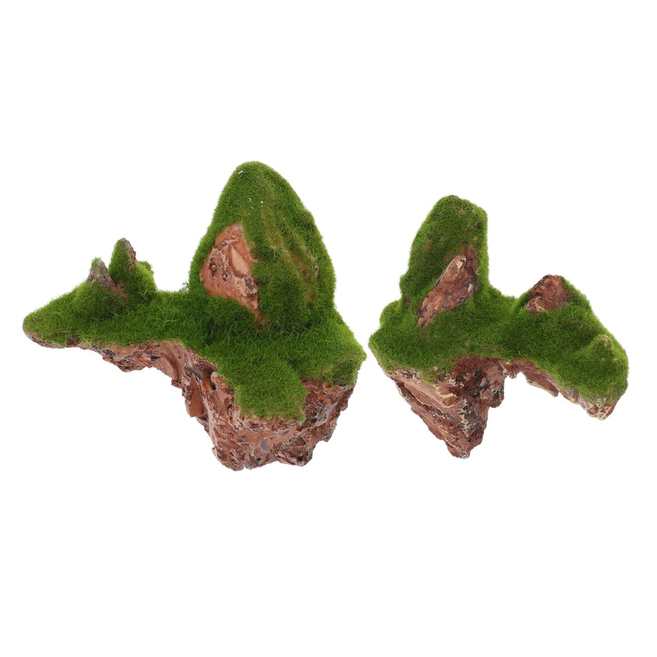 Yardwe Lot de 2 rochers flottants pour aquarium avec ventouse - Légère - Pour aménagement paysager d'aquarium, installation facile pour habitat stressant