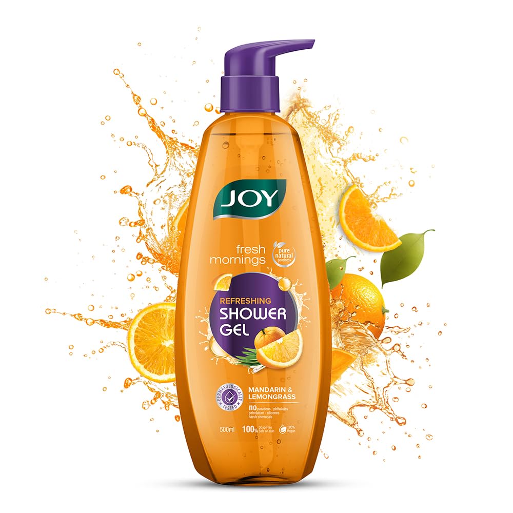 Joy Mandarin & Lemongrass Shower Gel Body Wash (500 ml) | With Vitamin C for Acne Control & Lemongrass for Fighting Body Odour |100% Vegan Shower Gel For All Skin Types | Paraben Free-image-48
