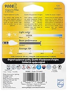Philips 9008B1 9008 / H13 Standard Halogen Replacement Headlight Bulb, 1 Pack