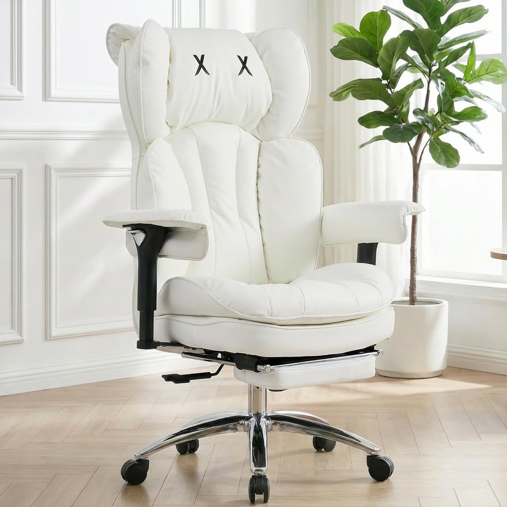 View 1 of ***FACTORY SEALED***ATMILD Big & Tall Executive Chair with Footrest - White