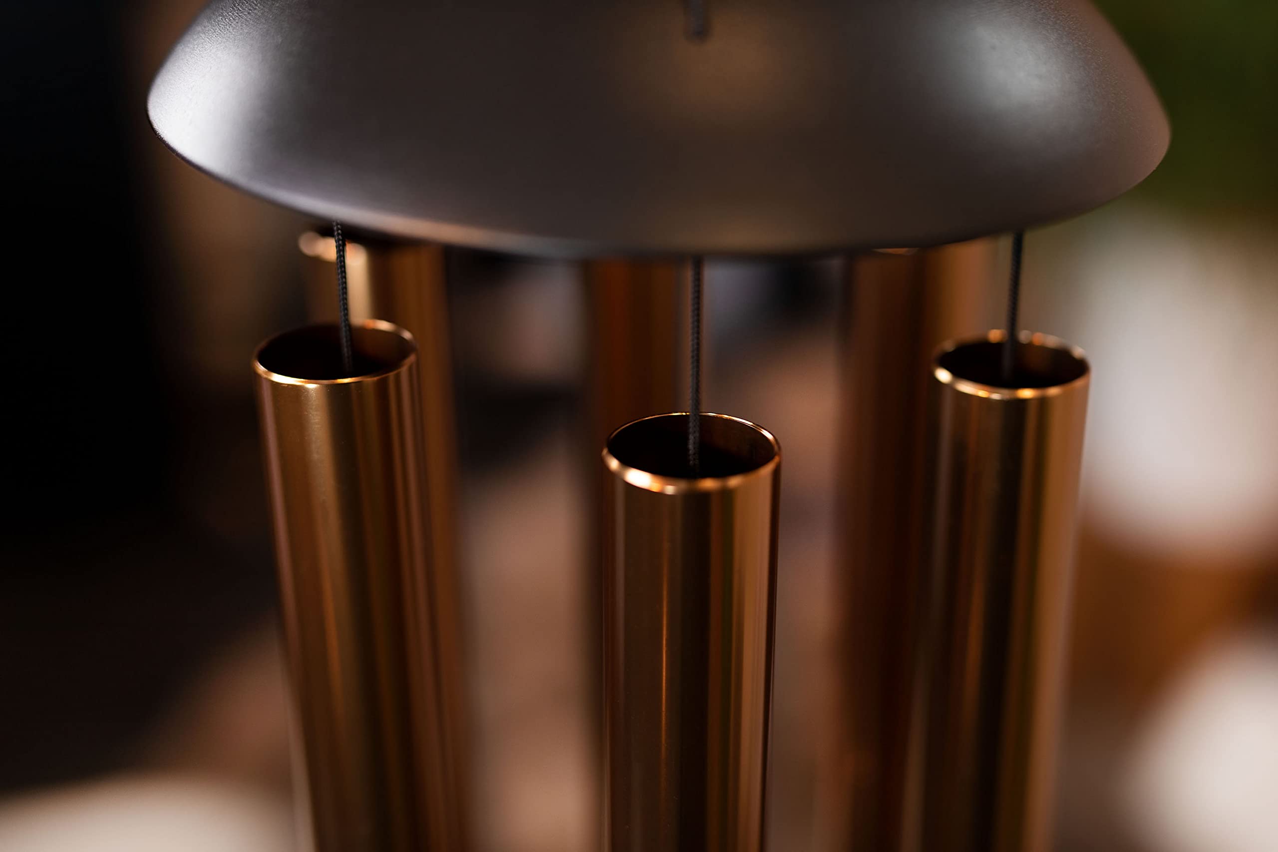 Sonic Energy Moon Meditation Chime – 110 cm, Bronze – Windspiel mit 6 Klangstäben, 432 Hz – Dekoration für Innen- und Außenbereich (MMC44B)
