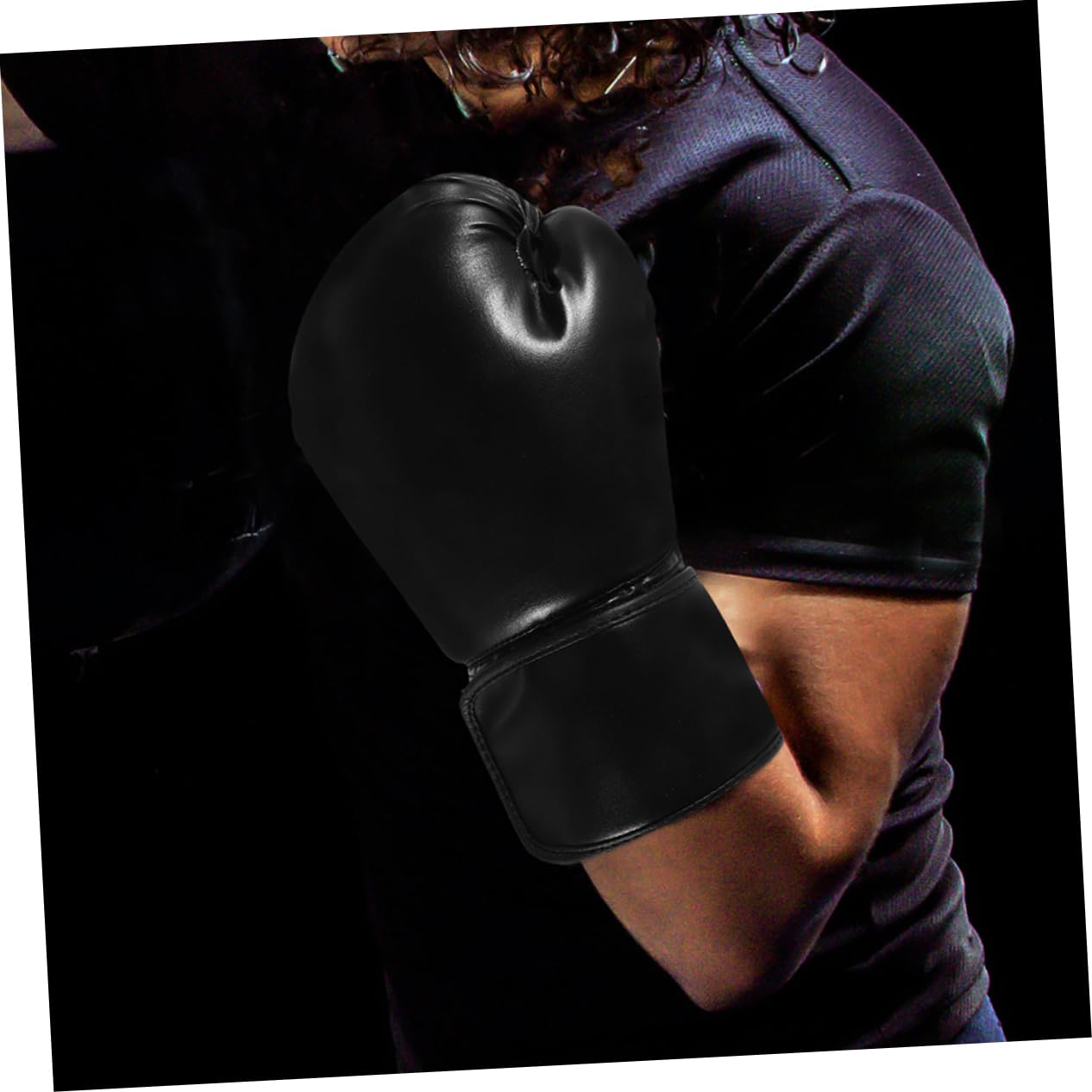 Guantoni da Boxe per Allenamento Donna in Pu Nero, Resistenti All'usura e Confortevoli, per Fitness Workouts e Sparring,