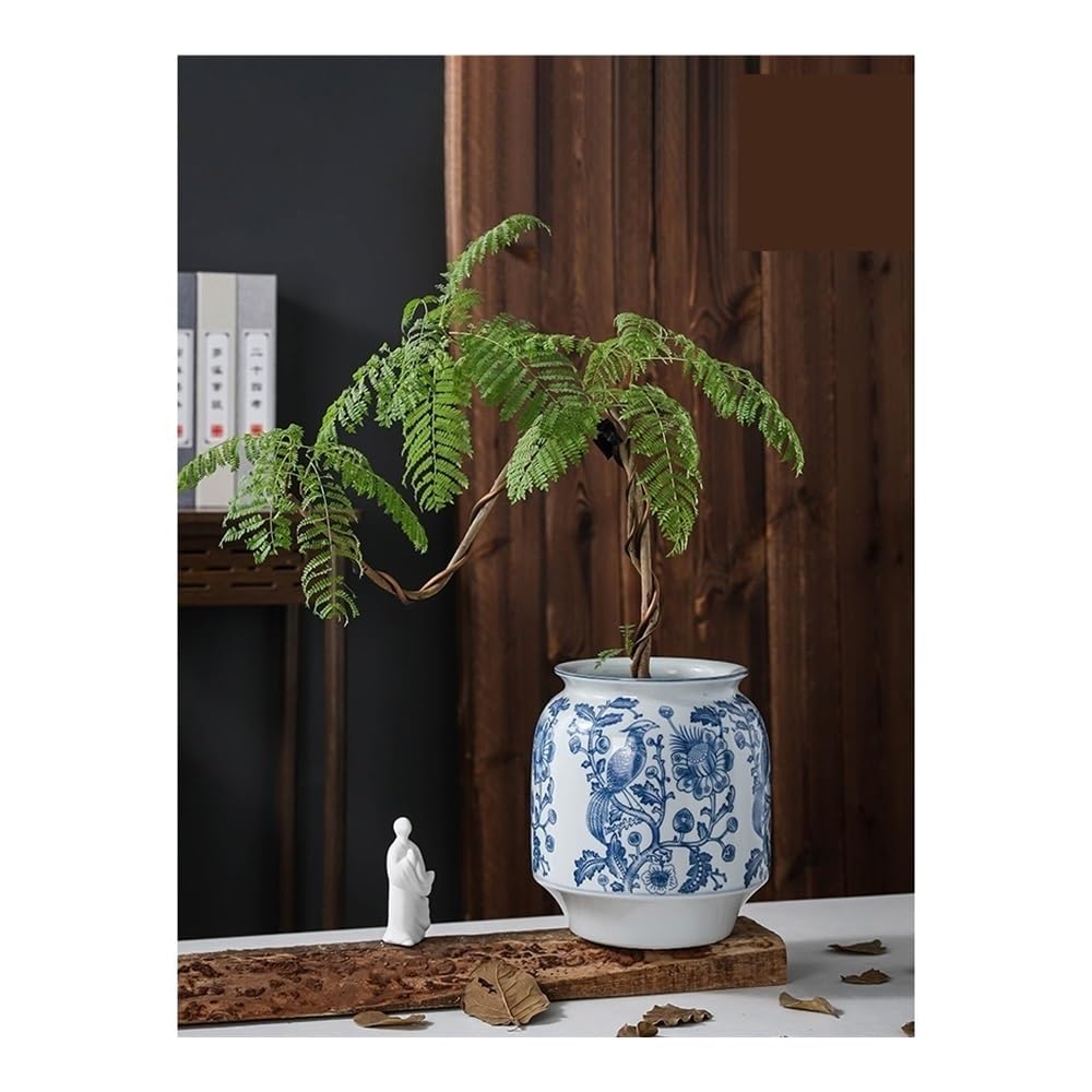 Sadzarka Doniczka ceramiczna wysokotemperaturowa z niebiesko-białej porcelany