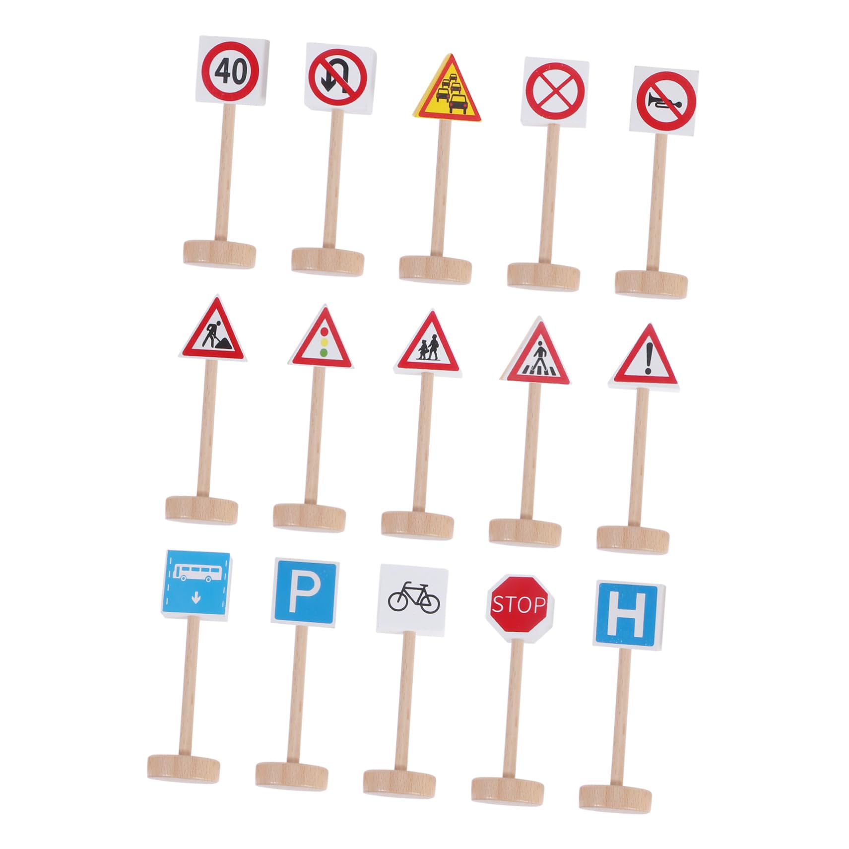 Abaodam Kids Model Toy 15pcs Road Signs for Toy Village Large Traffic Signs for Kids