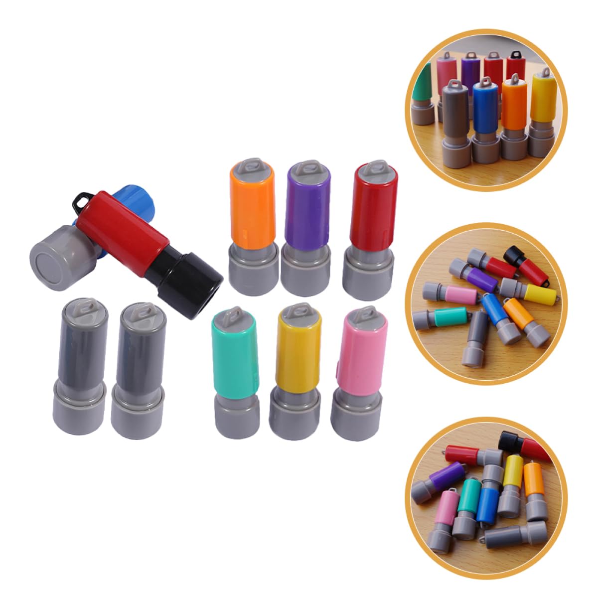DOITOOL 5 Set Timbri Vuoti Per Creazione Timbri Tondi Per Progetti Te Con Tampone E Custodia Per Eventi E Decorazioni 10 Pezzi*5