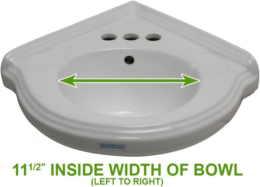 Exclusive Discount 60% Price Portsmouth 22 W Corner Wall Mount Bathroom Sink White Heavy Duty Ceramic Bowl With Overflow, Bracket And Backsplash Grade A Porcelain Space Saving Sink Renovators Supply Manufacturing One-Day Sale: Up to 80% Off Portsmouth 22 W Corner Wall Mount Bathroom Sink White Heavy Duty Ceramic Bowl With Overflow, Bracket And Backsplash Grade A Porcelain Space Saving Sink Renovators Supply Manufacturing