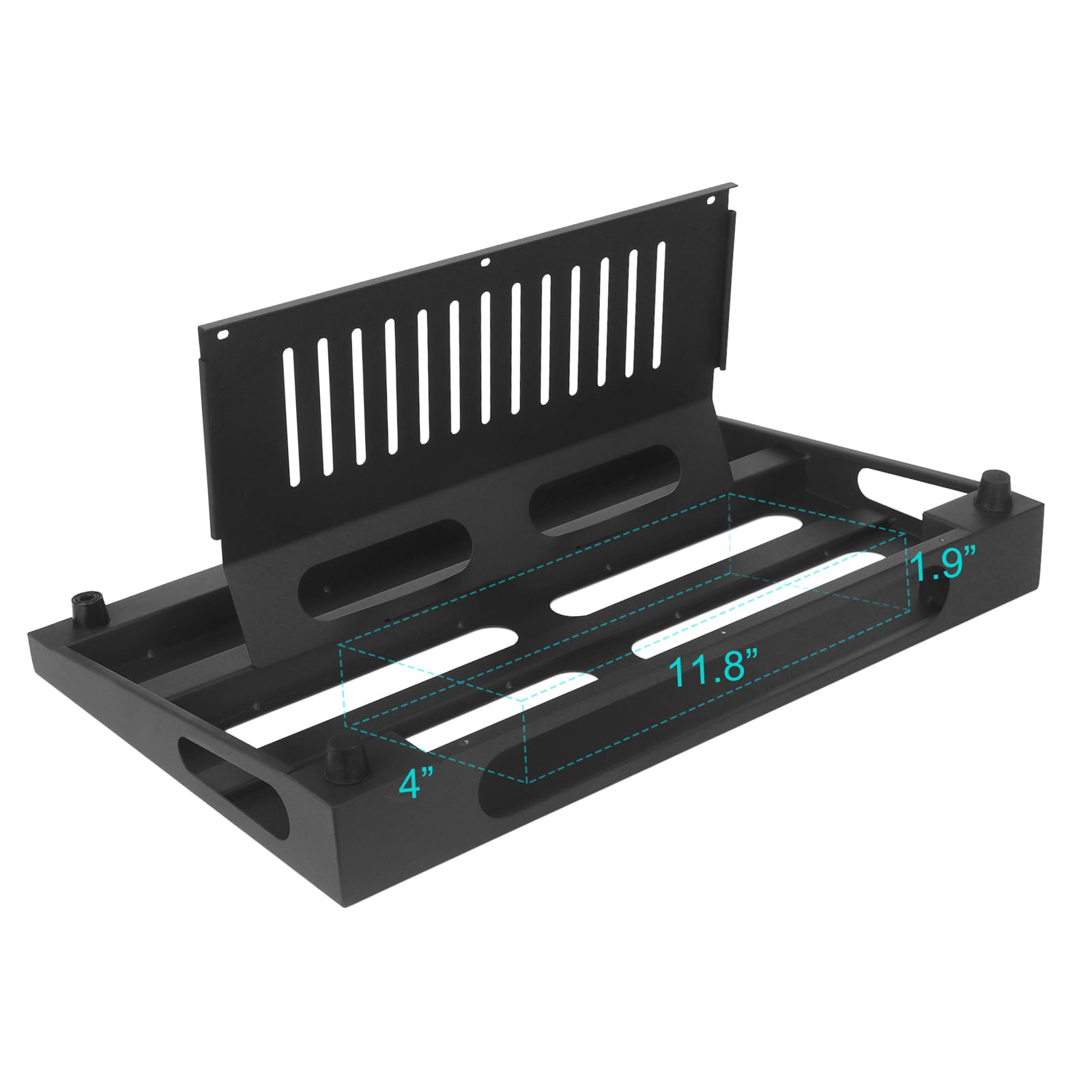45,7 x 30 cm Gitarren-Pedalboard mit Netzteilablage | Inklusive Tragetasche und Montagebändern, Netzteil-Aufbewahrung, Stahlmaterial