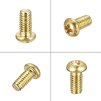Vista 5 de uxcell Tornillos de máquina de latón, pernos de sujeción de cabeza plana Phillips M4x8mm para muebles, equipos de oficina, electrónica, 12