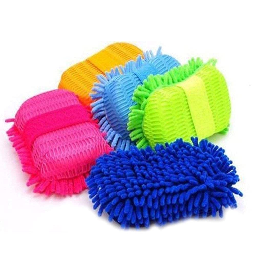 Car Cleaning Brush Cleaner Tools Microfiber Super Clean Car Windows Cleaning Sponge Chenille Coral Fleece Cloth Towel Car Wash Gloves Auto Washer (Multicolor)-image-39