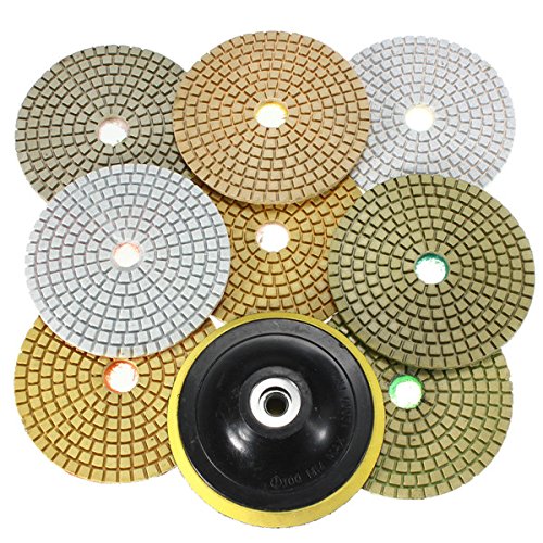 RanDal 9Pcs 4 Pulgadas 50-3000 Grano Diamante Pulido Almohadillas De Ajuste Con La Herramienta De Pulido De Disco Autoadhesivo