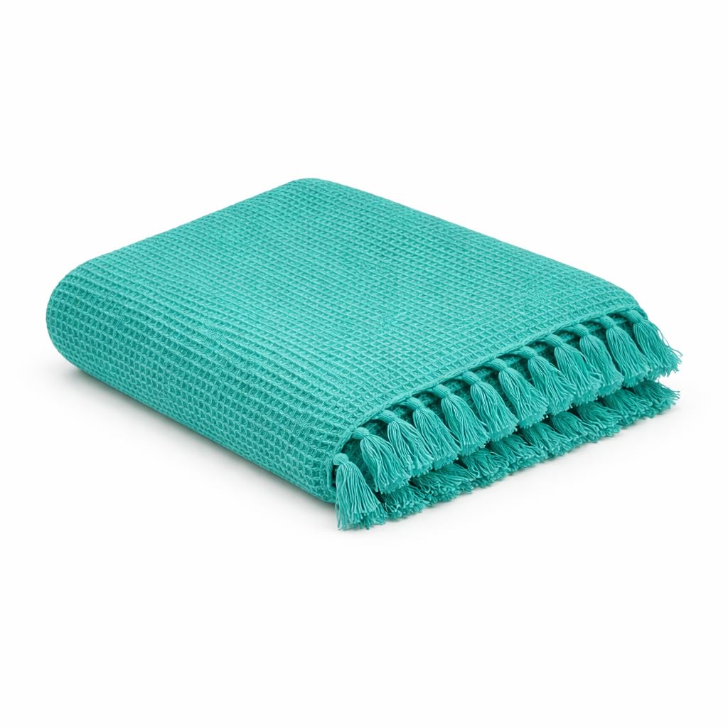 100% Cotton Honeycomb Bath Towel | Chennimalai Handloom Woven | Lightweight, Quick-Dry | Soft & Absorbent | Large Size 76×152 cm | Suitable for Adult Use | Pack of 1 | Emrald Green-image-49