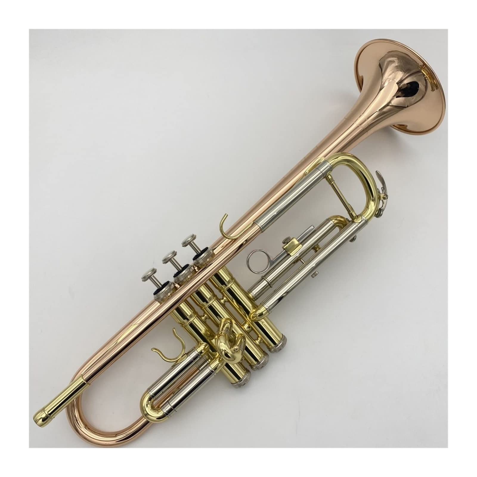początkujących trąbka Nowa Pozłacana Profesjonalna Powierzchnia Instrumentu Trąbkowego B-płaska Posrebrzana Trójtonowa Trąbka Bb Trąbka (Color : 01)