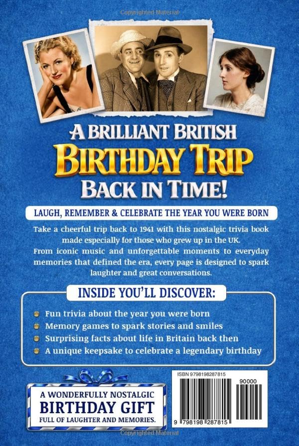 1941 A British Childhood to Remember - Memories, Traditions & Everyday Life in the UK: A Wonderfully Nostalgic Birthday Gift – Packed with Fun Trivia, Memory Games - Premium Groundwood Paper Interior. image 3