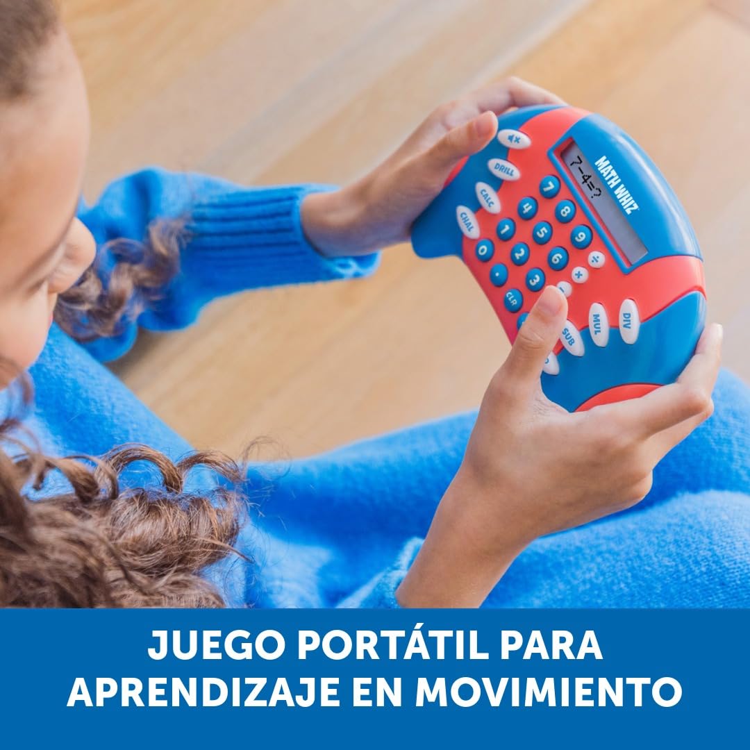 Learning Resources Math Whiz Juego electrónico de matemáticas portátil 6+ años Suma Resta Multiplicación División Calculadora niños