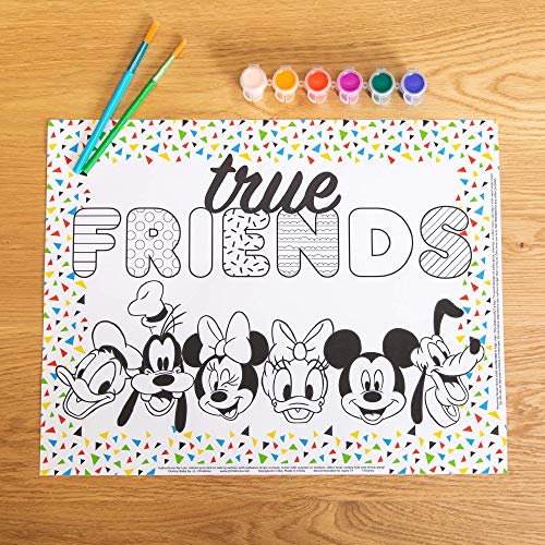 Image of Disney Baby by J.L. Childress ColorMe Disposable Placemats - Stick on Disposable Placemats for Baby, Toddlers, & Kids, Travel Coloring Activities, Sticky Child Table Mat - 24 Pack, Mickey & Friends
