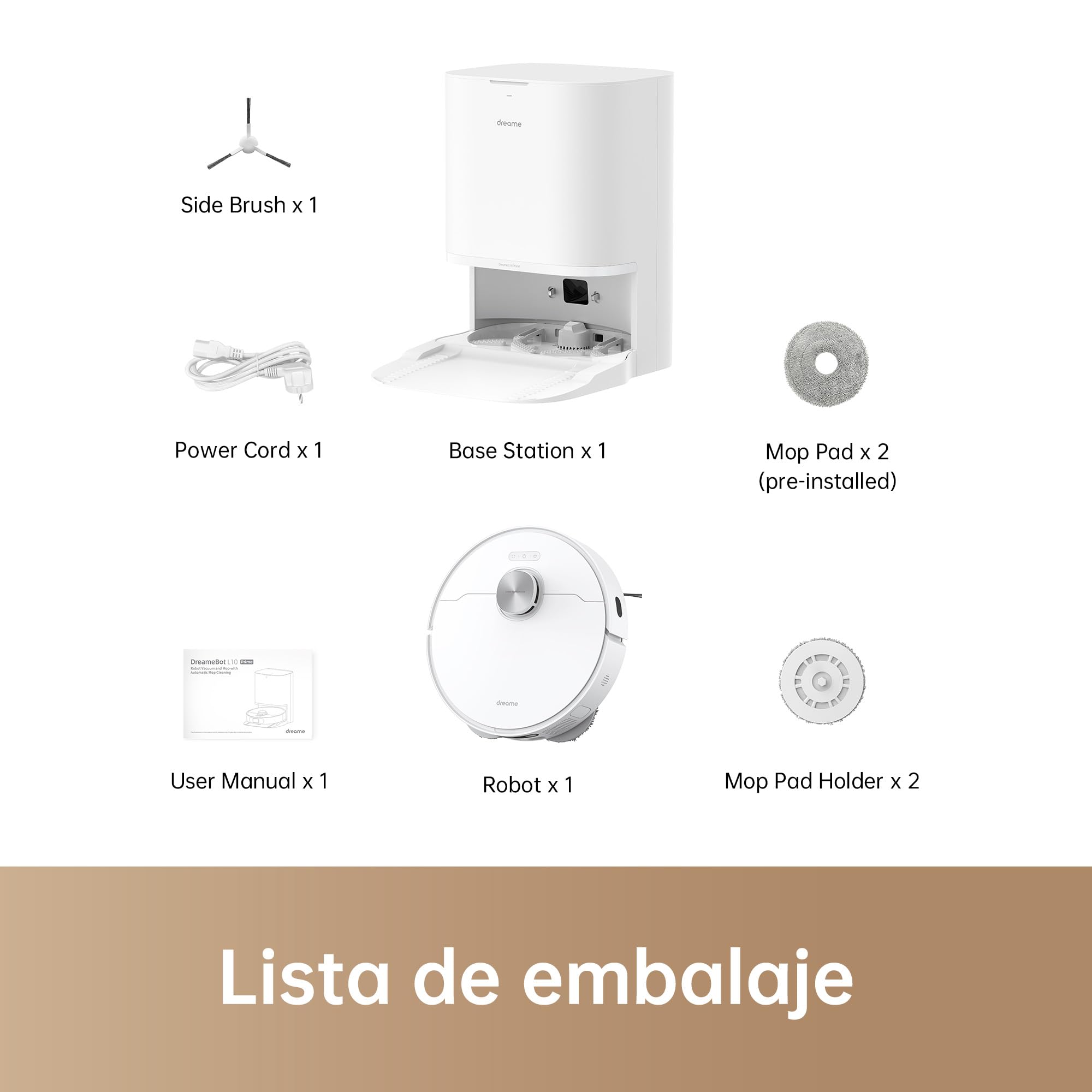 DREAME L10 Prime Robot Aspirador y Fregasuelos, 4000Pa Robot Aspirador con Elevación de Mopa hasta 7mm, Mopa autolimpiante, LDS Navegación, 3D Mapeo, Controlado por App, Alexa, Remoto