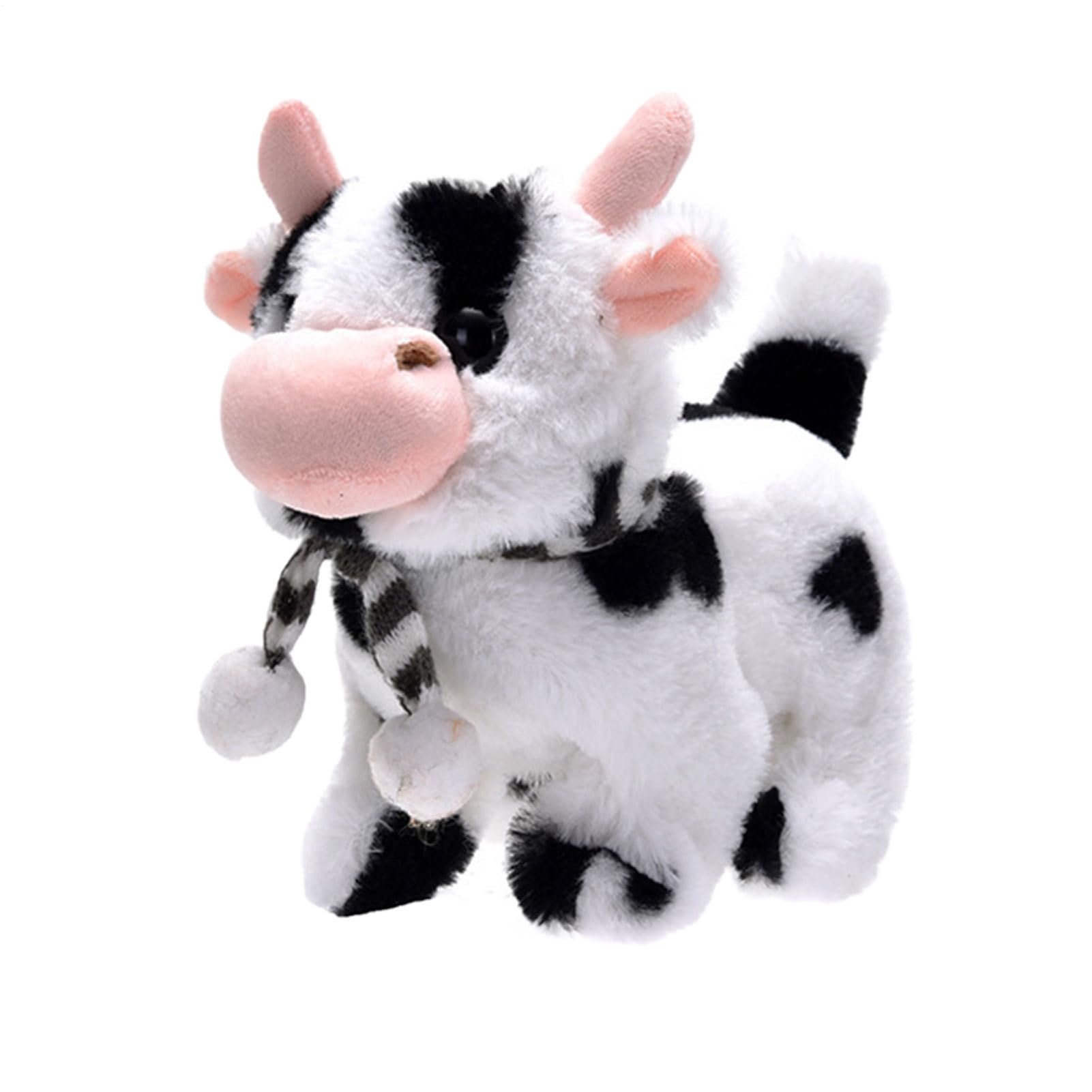 Weldphur Cow Electric Toy, Interactive Walking Cow Plush Toy With Wag Tail, Speaking Plush Cows, Realistic Stuffed Cattle Toys For For Kids, Mooing Cows Toys With Sound For Kids