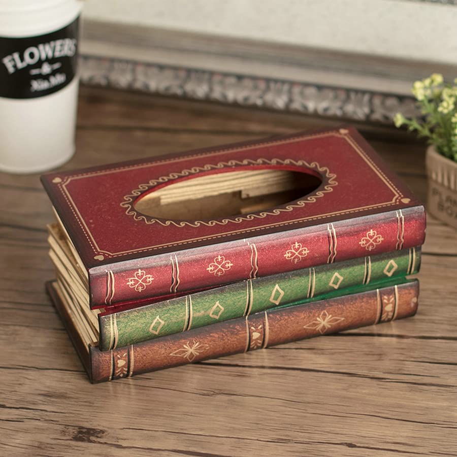 Porta Fazzoletti in Legno Porta Fazzoletti Classico Retrò Antico Coperchio della Scatola del Fazzoletto Decorazione della Libreria per Harry Potter Decorazioni per L'ufficio Dispenser di Fazzoletti Re