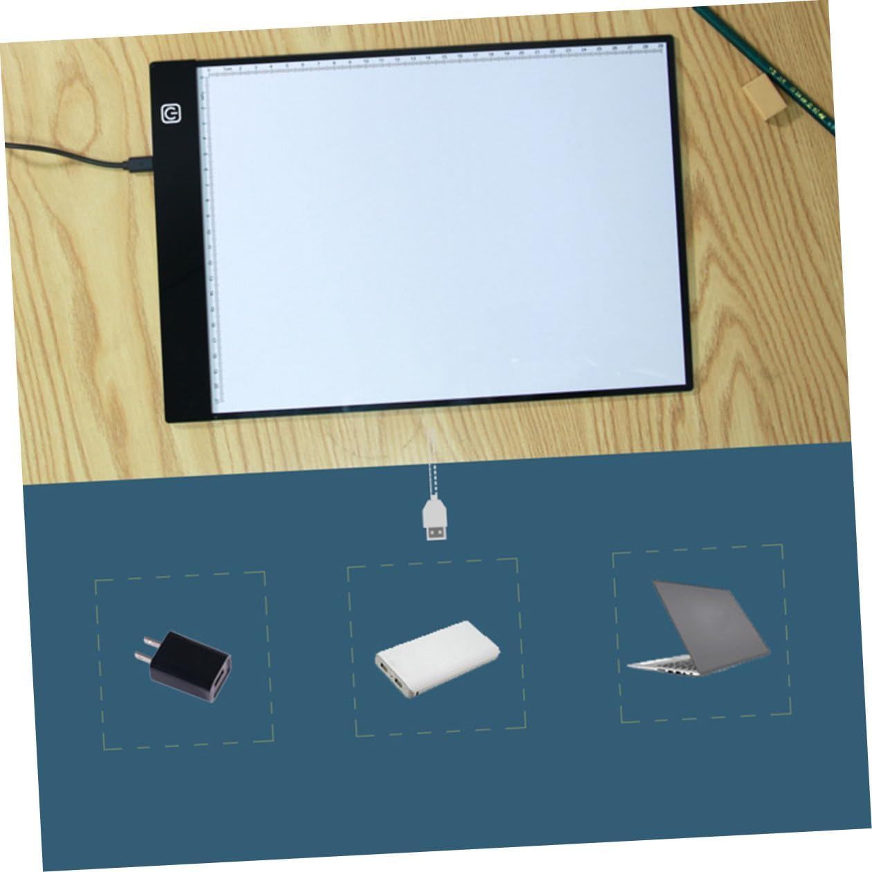 NUOBESTY LED Drawing Lightbox Board with Scale Illuminating Copy Board for Calligraphy Art USB Powered Portable Multi Functional Healthy Light Source Design for Artists