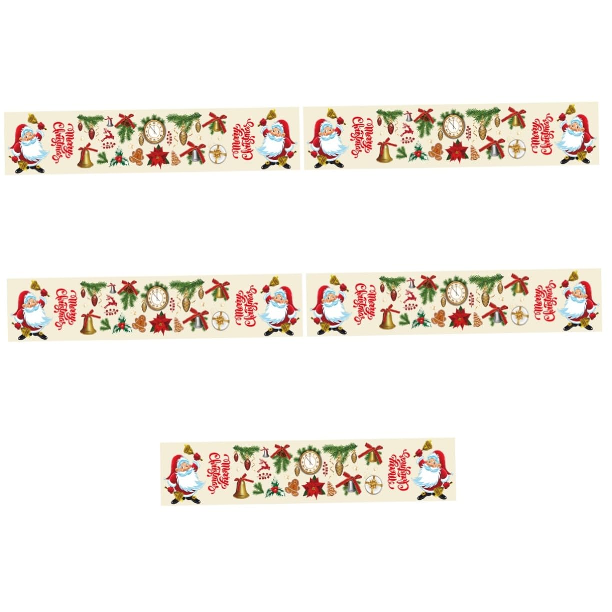 PRETYZOOM 5 Pezzi Di Campanelle Di Babbo Natale A Forma Di Runner Da Tavola Natalizio Decorazioni Per La Casa E La Sala Da Pranzo
