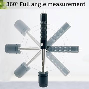 Portable leeb Hardness Tester Meter Metals, 170 to 960 HLD Metals Durometer Tester HL HB HRB HRC HRA HV HS, with Standard D Type Impact Device D Test Block for Steel Iron Bronze Copper