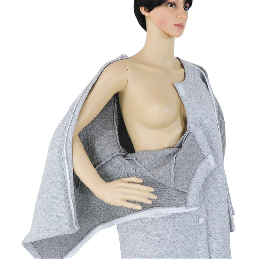 Patient Care Clothing Suitable for Disability Elderly Surgery Patients Fractures Two-Way Zipper,Easy to Wear Off,Coat,S
